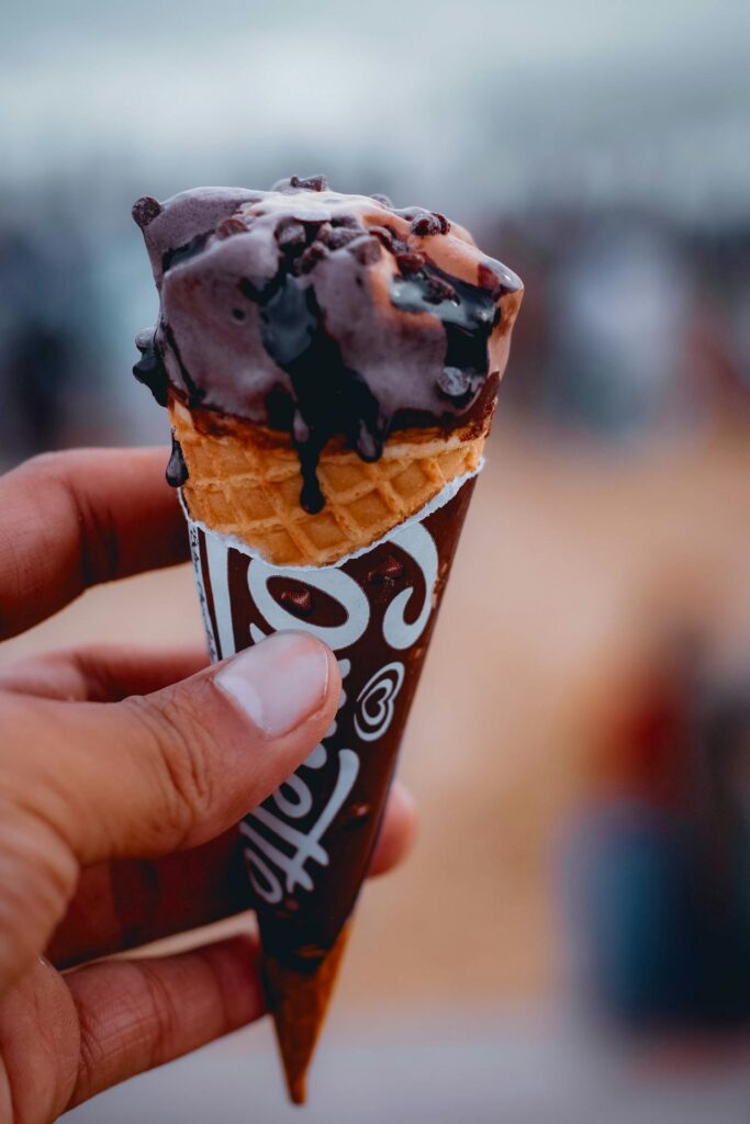 Custom lip balm to match chocolate flavour ice cream